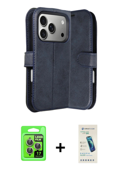 ieg™ iPhone 17 Pro Kılıf Siluet Işık Serisi - Şeffaf Pasifik Cam Ekran Koruyucu + Gri Raze Metal Kam