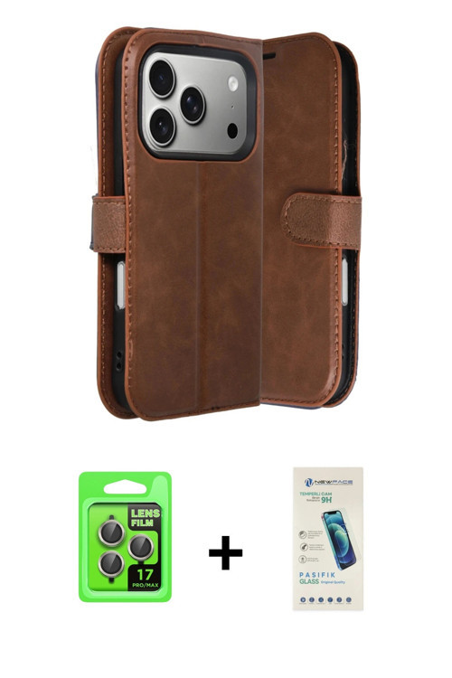 ieg™ iPhone 17 Pro Kılıf Siluet Işık Serisi - Şeffaf Pasifik Cam Ekran Koruyucu + Gri Raze Metal Kam