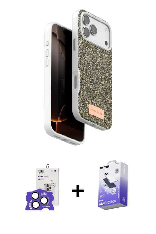 ieg™ iPhone 17 Pro Max Kılıf Vadi Klasik Serisi - Siyah Bilvis 5in1 5D Magic Hayalet Cam Ekran Koruy