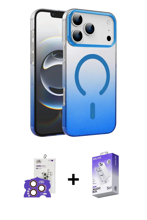 ieg™ iPhone 17 Pro Max Kılıf Ahenk Doku Özel Seri - Siyah Bilvis 5in1 3D Magic Cam Ekran Koruyucu +