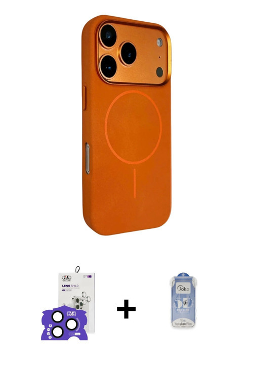 ieg™ iPhone 17 Pro Max Kılıf Kutup Minimal Prime - Siyah Joko Magic 5D Cam + Lacivert Bilvis Titan K