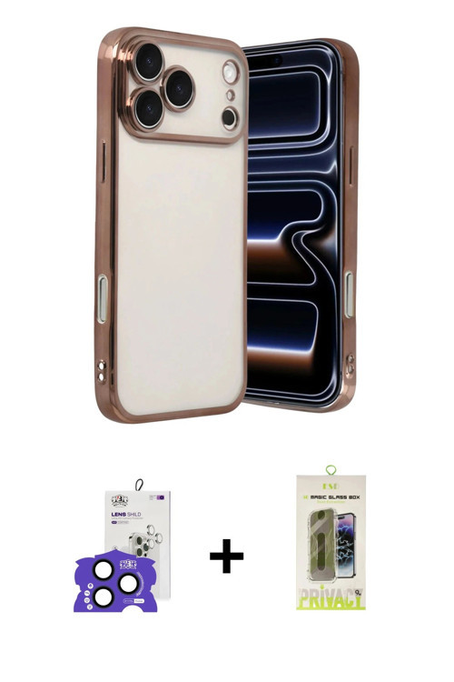 ieg™ iPhone 17 Pro Max Kılıf Vadi Minimal - Siyah Joko Magic 5D Hayalet Cam + Lacivert Bilvis Titan