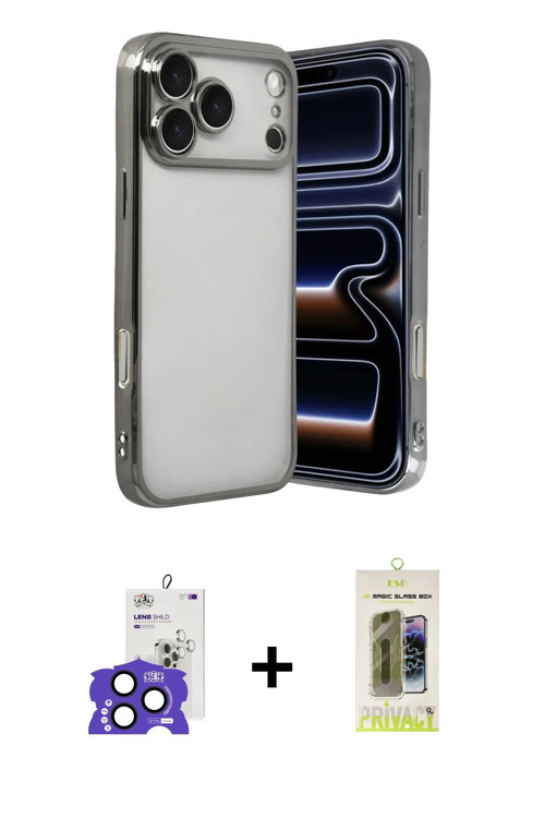 ieg™ iPhone 17 Pro Max Kılıf Vadi Minimal - Siyah Joko Magic 5D Hayalet Cam + Lacivert Bilvis Titan