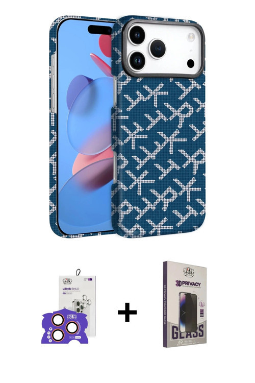 ieg™ iPhone 17 Pro Max Kılıf Doruk Serisi - Siyah Bilvis Hayalet Cam Ekran Koruyucu + Turuncu Bilvis