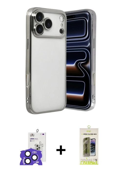 ieg™ iPhone 17 Pro Max Kılıf Vadi Minimal - Siyah Joko Magic 5D Hayalet Cam + Lacivert Bilvis Titan