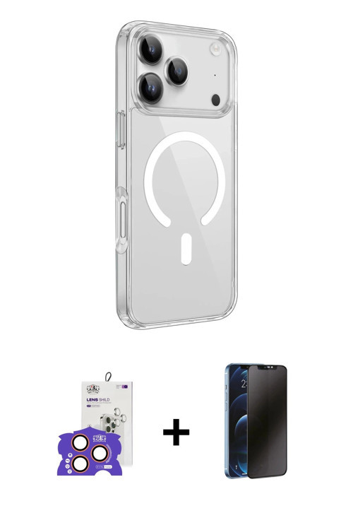 ieg™ iPhone 17 Pro Max Kılıf Kutup Klasik Serisi - Siyah 3D Antistatik Hayalet Cam Ekran Koruyucu +