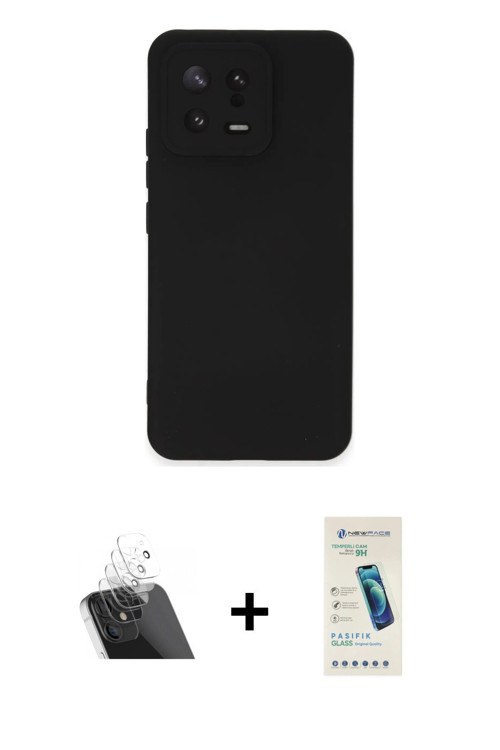 ieg™ Mi 13 Kılıf Ahenk Serisi - Şeffaf Pasifik Cam Ekran Koruyucu + Şeffaf Kamera Lens Koruma Cam