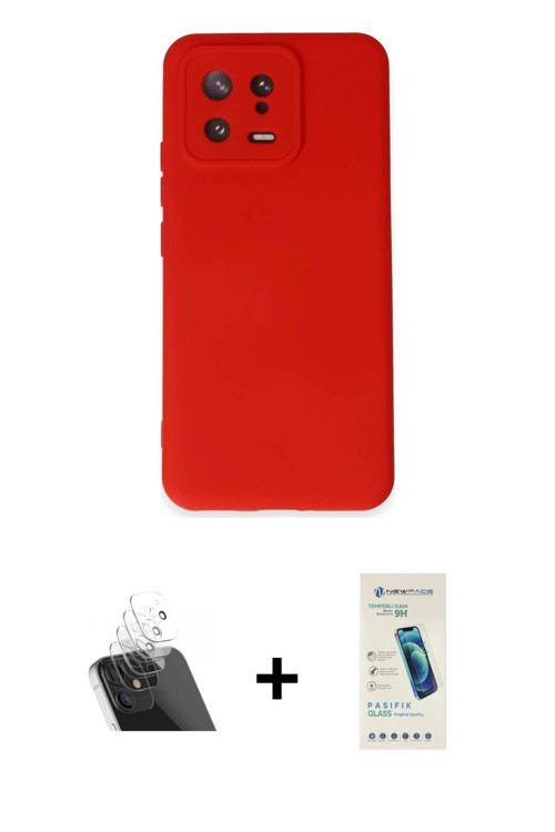 ieg™ Mi 13 Kılıf Ahenk Serisi - Şeffaf Pasifik Cam Ekran Koruyucu + Şeffaf Kamera Lens Koruma Cam