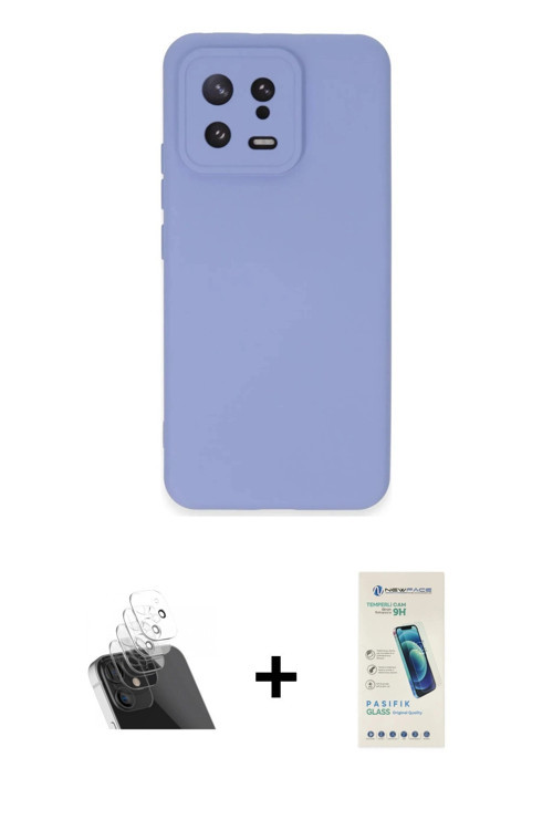 ieg™ Mi 13 Kılıf Ahenk Serisi - Şeffaf Pasifik Cam Ekran Koruyucu + Şeffaf Kamera Lens Koruma Cam