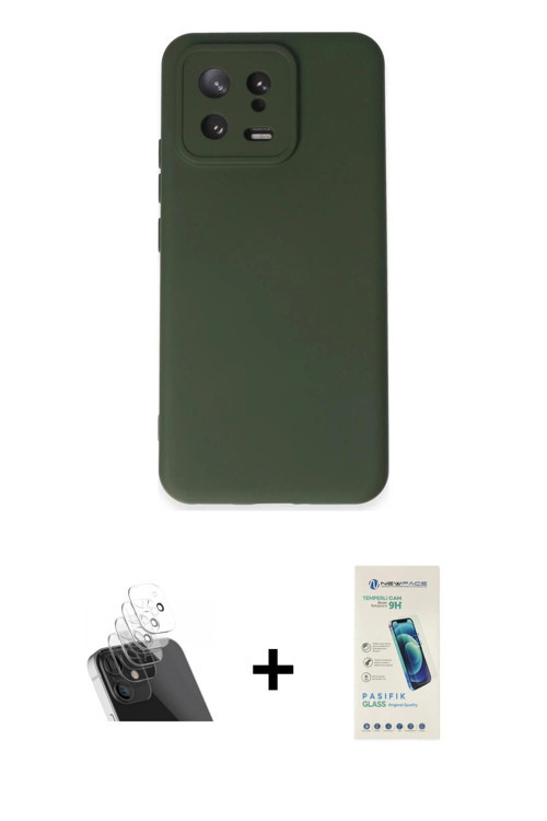 ieg™ Mi 13 Kılıf Ahenk Serisi - Şeffaf Pasifik Cam Ekran Koruyucu + Şeffaf Kamera Lens Koruma Cam