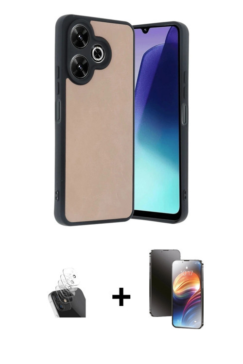 ieg™ Redmi 13 4G Kılıf Kıvılcım Işık Serisi - Siyah 3D Antistatik Mat Seramik Nano Ekran Koruyucu +