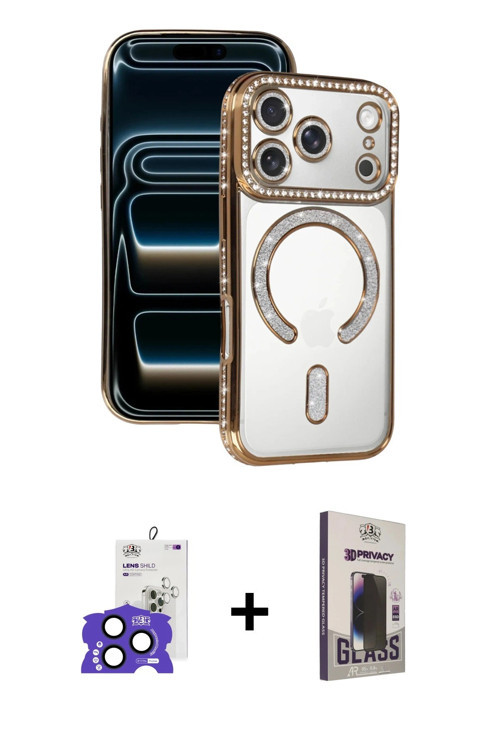 ieg™ iPhone 17 Pro Max Kılıf Zirve Doku Prime - Siyah Bilvis Hayalet Cam Ekran Koruyucu + Lacivert B