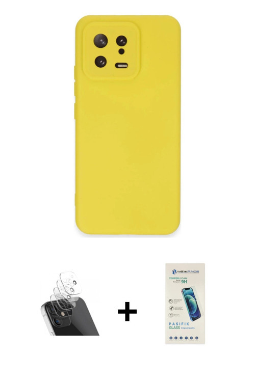 ieg™ Mi 13 Kılıf Ahenk Serisi - Şeffaf Pasifik Cam Ekran Koruyucu + Şeffaf Kamera Lens Koruma Cam