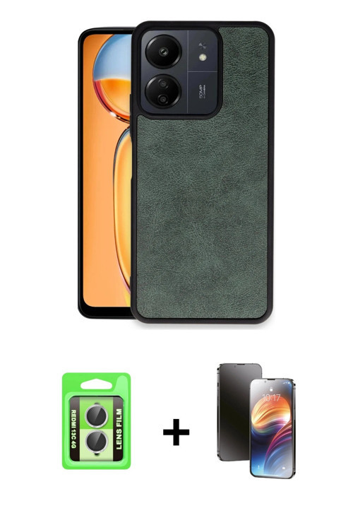 ieg™ Redmi 13C Kılıf Kıvılcım Işık Serisi - Siyah 3D Antistatik Mat Seramik Nano Ekran Koruyucu + Gü