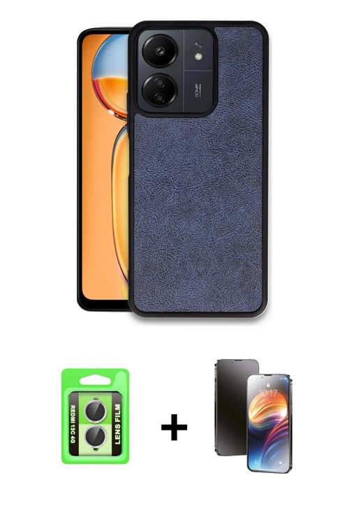 ieg™ Redmi 13C Kılıf Kıvılcım Işık Serisi - Siyah 3D Antistatik Mat Seramik Nano Ekran Koruyucu + Gü