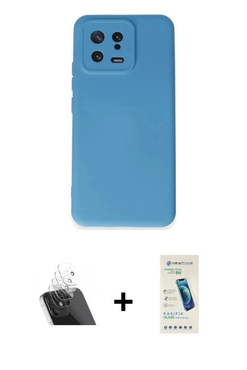 ieg™ Mi 13 Kılıf Ahenk Serisi - Şeffaf Pasifik Cam Ekran Koruyucu + Şeffaf Kamera Lens Koruma Cam