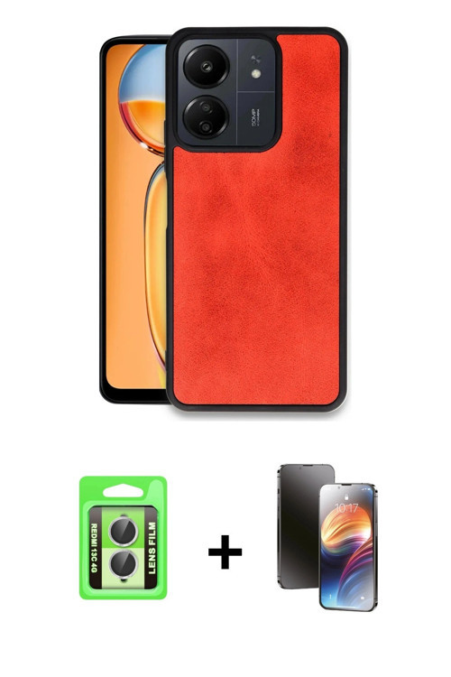 ieg™ Redmi 13C Kılıf Kıvılcım Işık Serisi - Siyah 3D Antistatik Mat Seramik Nano Ekran Koruyucu + Gü