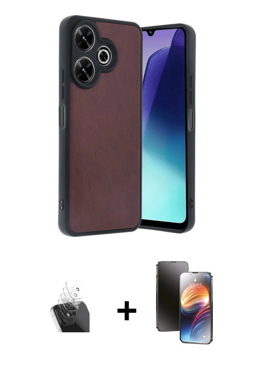 ieg™ Redmi 13 4G Kılıf Kıvılcım Işık Serisi - Siyah 3D Antistatik Mat Seramik Nano Ekran Koruyucu +