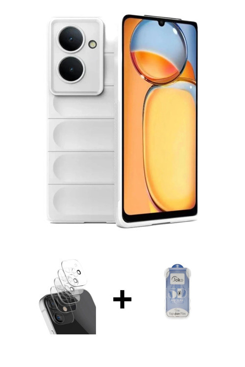 ieg™ Redmi 13C Kılıf Atlas Koleksiyonu - Siyah Joko Magic 5D Cam + Şeffaf Kamera Lens Koruma Cam