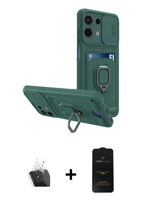 ieg™ Redmi Note 13 4G Kılıf Vadi Form Prime - Siyah 6D Antistatik Mat Seramik Hayalet Nano Ekran Kor