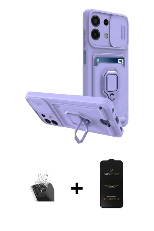 ieg™ Redmi Note 13 4G Kılıf Vadi Form Prime - Siyah 6D Antistatik Mat Seramik Hayalet Nano Ekran Kor