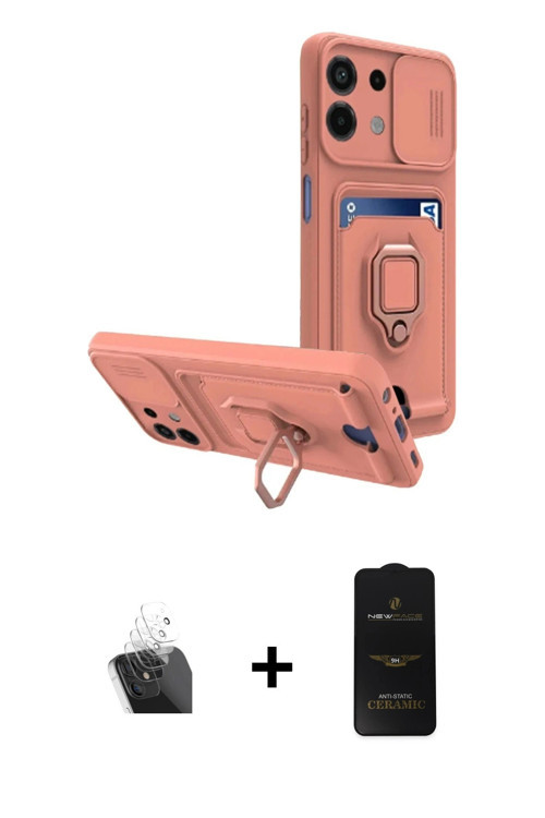 ieg™ Redmi Note 13 4G Kılıf Vadi Form Prime - Siyah 6D Antistatik Mat Seramik Hayalet Nano Ekran Kor