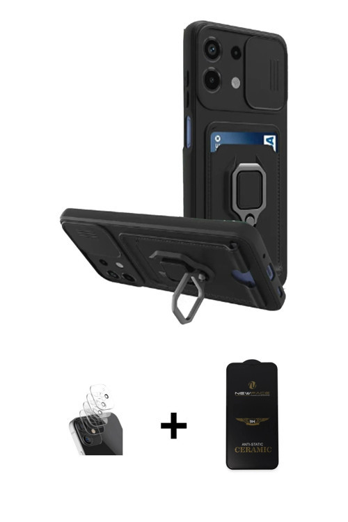 ieg™ Redmi Note 13 4G Kılıf Vadi Form Prime - Siyah 6D Antistatik Mat Seramik Hayalet Nano Ekran Kor