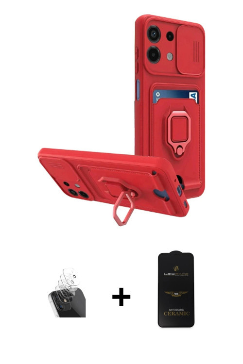 ieg™ Redmi Note 13 4G Kılıf Vadi Form Prime - Siyah 6D Antistatik Mat Seramik Hayalet Nano Ekran Kor