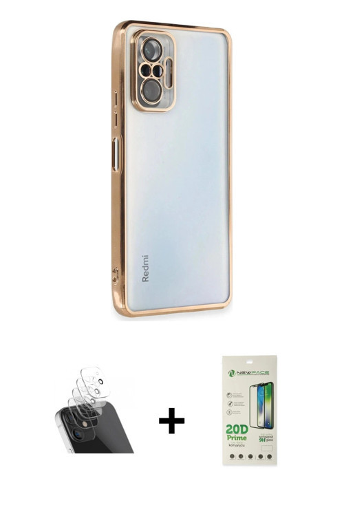 ieg™ Redmi Note 10 Pro Kılıf Vadi Minimal - Siyah 20D Premium Cam Ekran Koruyucu + Şeffaf Kamera Len