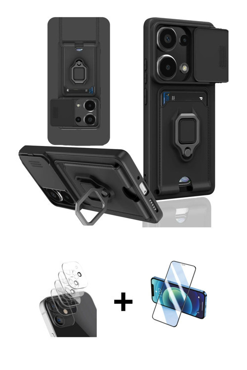 ieg™ Redmi Note 13 Pro 5G Kılıf Vadi Form Prime - Siyah 3D Antistatik Seramik Nano Ekran Koruyucu +