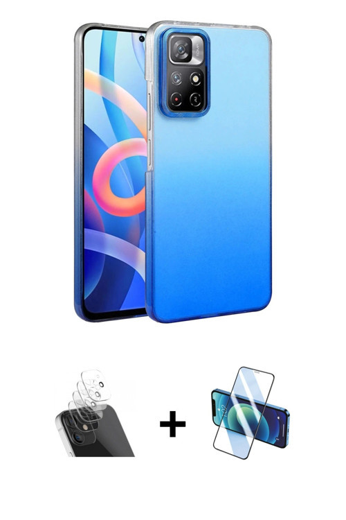 ieg™ Redmi Note 11 Pro Kılıf Kıvılcım Minimal Özel Seri - Siyah 3D Antistatik Cam Ekran Koruyucu + Ş