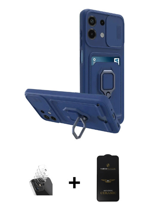 ieg™ Redmi Note 13 4G Kılıf Vadi Form Prime - Siyah 6D Antistatik Mat Seramik Hayalet Nano Ekran Kor