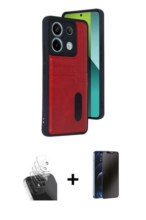 ieg™ Redmi Note 13 Pro 4G Kılıf Yörünge Işık Serisi - Siyah 3D Antistatik Hayalet Cam Ekran Koruyucu
