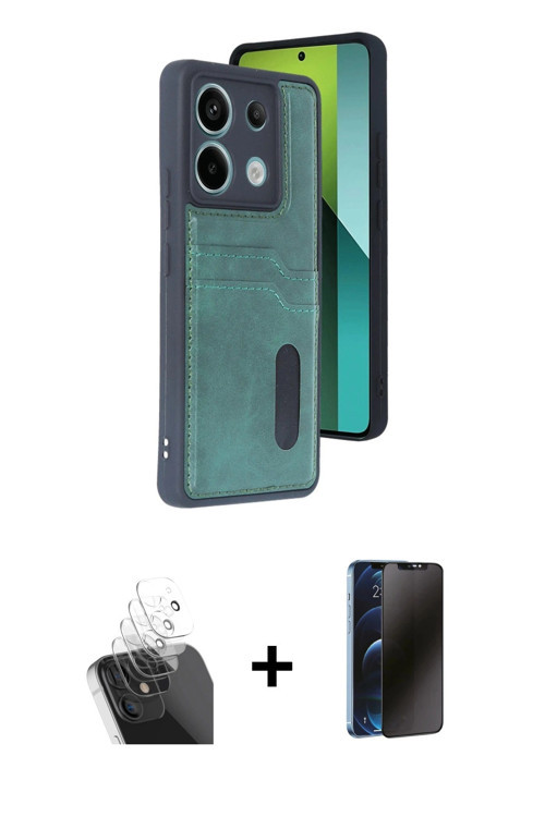 ieg™ Redmi Note 13 Pro 4G Kılıf Yörünge Işık Serisi - Siyah 3D Antistatik Hayalet Cam Ekran Koruyucu