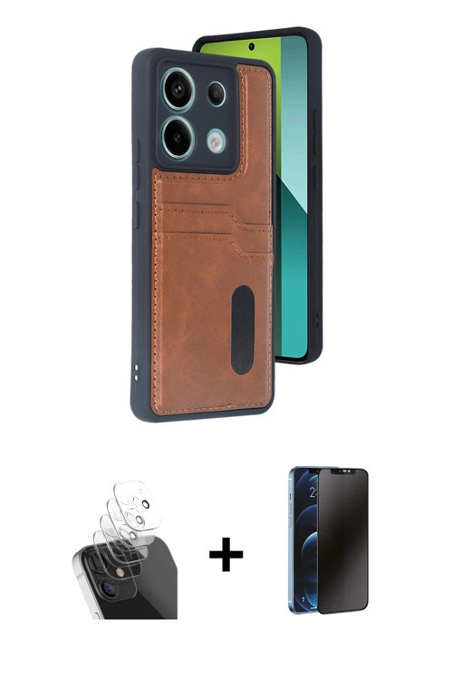 ieg™ Redmi Note 13 Pro 4G Kılıf Yörünge Işık Serisi - Siyah 3D Antistatik Hayalet Cam Ekran Koruyucu