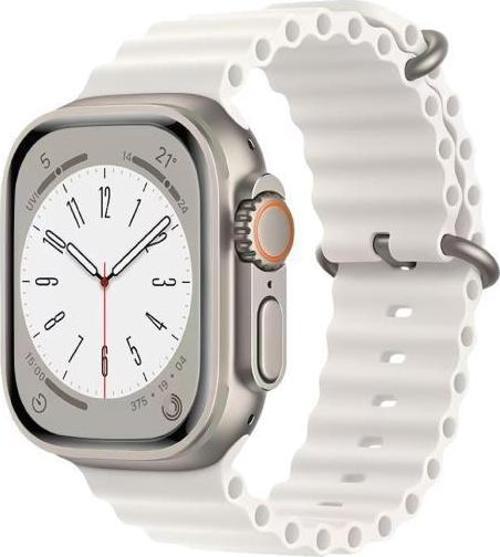 Apple Watch 42mm / 44mm / 45mm/ 49mm Uyumlu Akıllı Saat Kordonu Beyaz