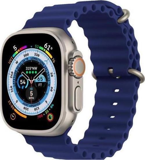 Apple Watch 42mm / 44mm / 45mm/ 49mm Uyumlu Akıllı Saat Kordonu Lacivert