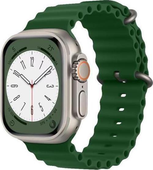 Apple Watch 42mm / 44mm / 45mm/ 49mm Uyumlu Akıllı Saat Kordonu Yeşil
