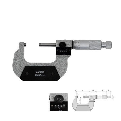 25-50mm Numaratorlu Mikrometre