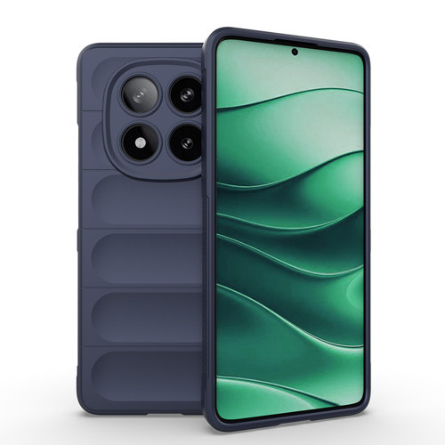 Redmi Note 14 Pro 5G Kılıf Esnek TPU Oyuklu Arka Yüzey Tasarımlı MKST Etnik Silikon Kapak - Lacivert