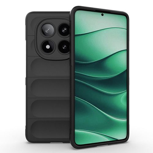 Redmi Note 14 Pro 5G Kılıf Esnek TPU Oyuklu Arka Yüzey Tasarımlı MKST Etnik Silikon Kapak - Siyah