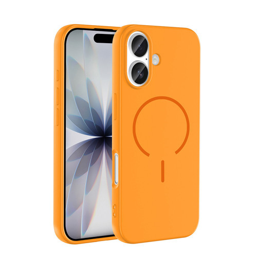 iPhone 17 Kılıf M-safe Şarj Özellikli MKST Meta Kapak - Turuncu