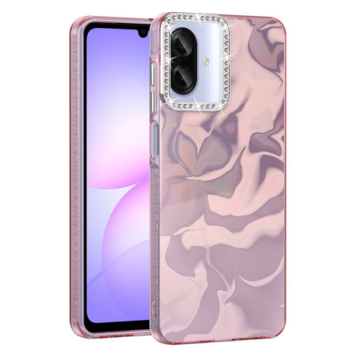 Galaxy A07 Kılıf Airbagli Parlak Taş Detay Tasarımlı MKST Esila Kapak - Pembe