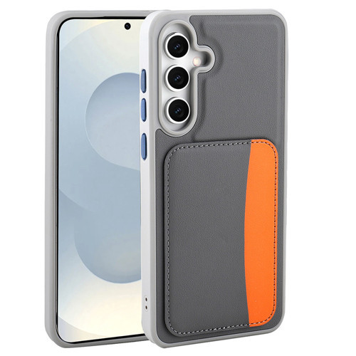 Galaxy A36 Kılıf Kartlıklı MKST X-Kart Silikon Kapak - Koyu Gri