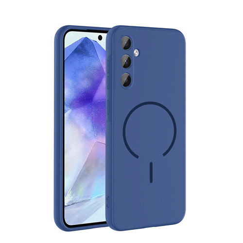 Galaxy A55 Kılıf M-safe Şarj Özellikli MKST Meta Kapak - Lacivert