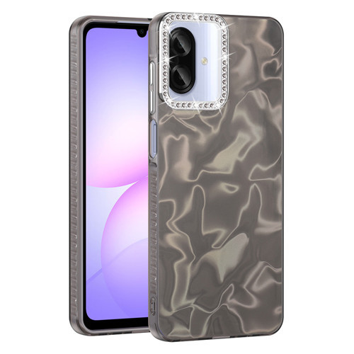 Galaxy A07 Kılıf Airbagli Parlak Taş Detay Tasarımlı MKST Esila Kapak - Siyah