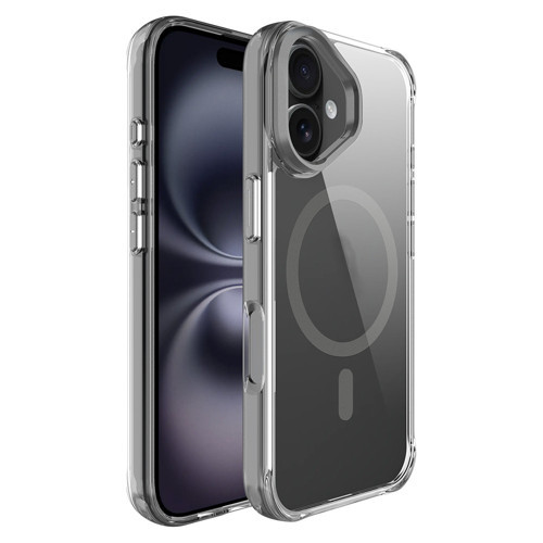 iPhone 17 Kılıf M-safe Şarj Özellikli Airbagli Kamera Standlı MKST Azor Kapak - Koyu Gri