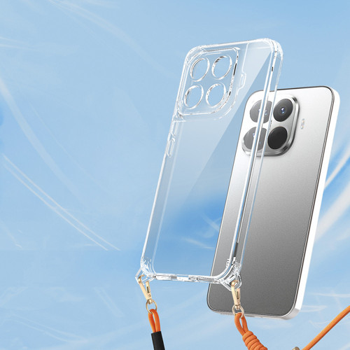 Mi 15T Pro Kılıf Airbagli Takılabilir Askı Aparatlı MKST Snap Silikon Kapak - Şeffaf