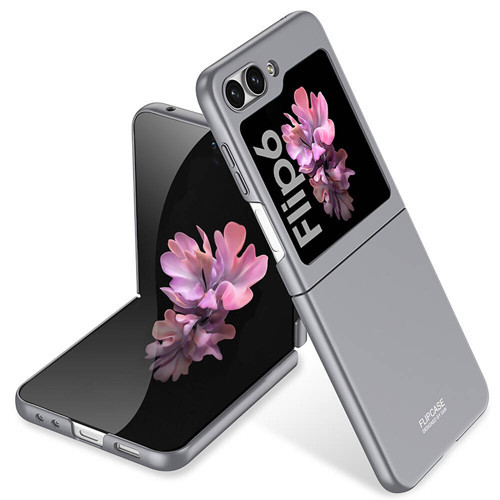 Galaxy Z Flip 6 Kılıf MKST Sert Kıpta Kapak-Gri