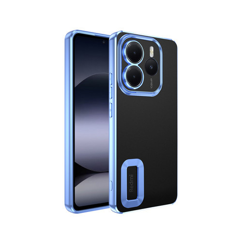Redmi Note 14 5G Kılıf Kamera Korumalı Logo Gösteren MKST Omega Kapak - Sierra Mavi
